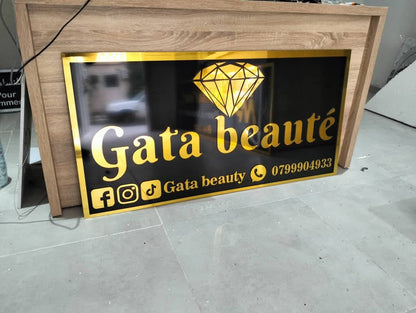 لافتة شعار أعمال مستديرة، لافتات حائط ثلاثية الأبعاد